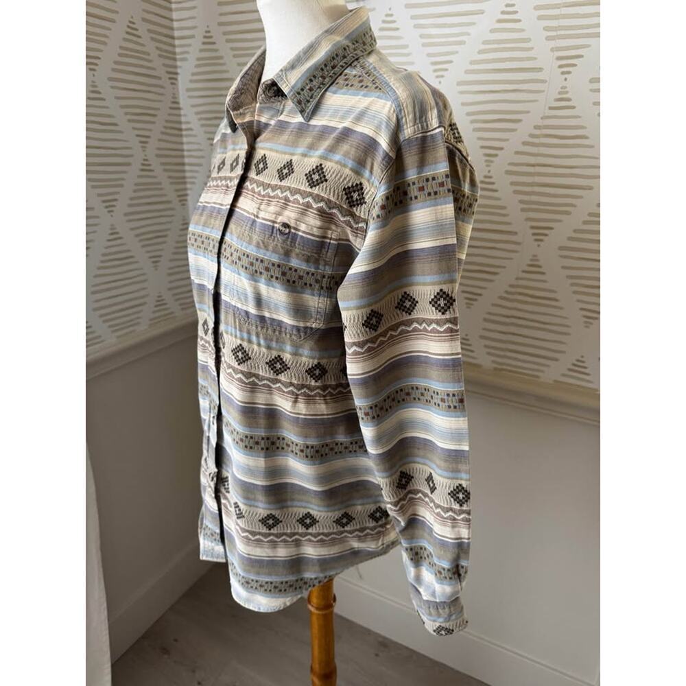 Cabin Creek Women’s Large 90s Southwestern Aztec Embroidered Button Down Shirt - Picture 2 of 7